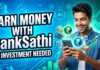 BankSathi: Smart Financial Solutions for a Better Future BankSathi earning app thumbnail showing online money earning with smartphone, rupee symbols, and financial icons